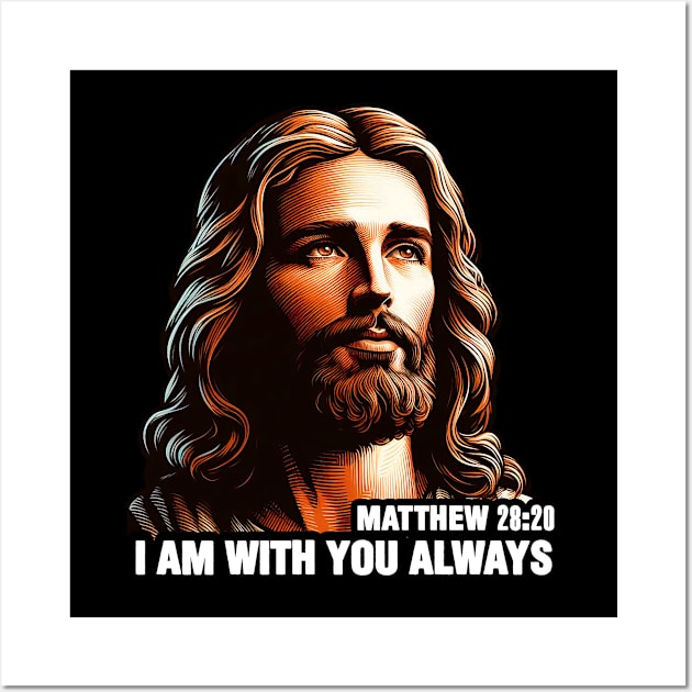 Matthew 28:20 I Am With You Always Wall Art by Plushism